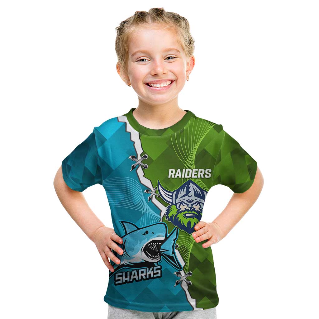 Personalised Sharks And Raiders Rugby Kid T Shirt Sporty Style