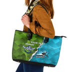 Personalised Sharks And Raiders Rugby Leather Tote Bag Sporty Style