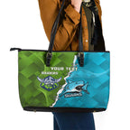 Personalised Sharks And Raiders Rugby Leather Tote Bag Sporty Style