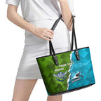 Personalised Sharks And Raiders Rugby Leather Tote Bag Sporty Style