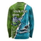 Personalised Sharks And Raiders Rugby Long Sleeve Shirt Sporty Style