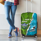 Personalised Sharks And Raiders Rugby Luggage Cover Sporty Style