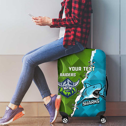 Personalised Sharks And Raiders Rugby Luggage Cover Sporty Style
