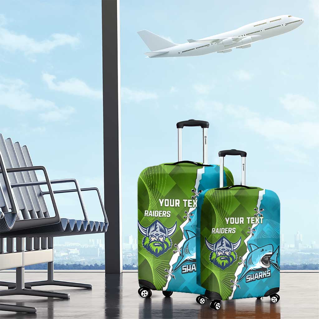 Personalised Sharks And Raiders Rugby Luggage Cover Sporty Style