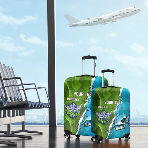 Personalised Sharks And Raiders Rugby Luggage Cover Sporty Style