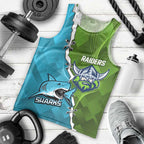Personalised Sharks And Raiders Rugby Men Tank Top Sporty Style