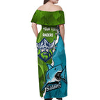Personalised Sharks And Raiders Rugby Off Shoulder Maxi Dress Sporty Style