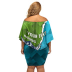 Personalised Sharks And Raiders Rugby Off Shoulder Short Dress Sporty Style