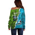Personalised Sharks And Raiders Rugby Off Shoulder Sweater Sporty Style