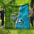 Personalised Sharks And Raiders Rugby Quilt Sporty Style