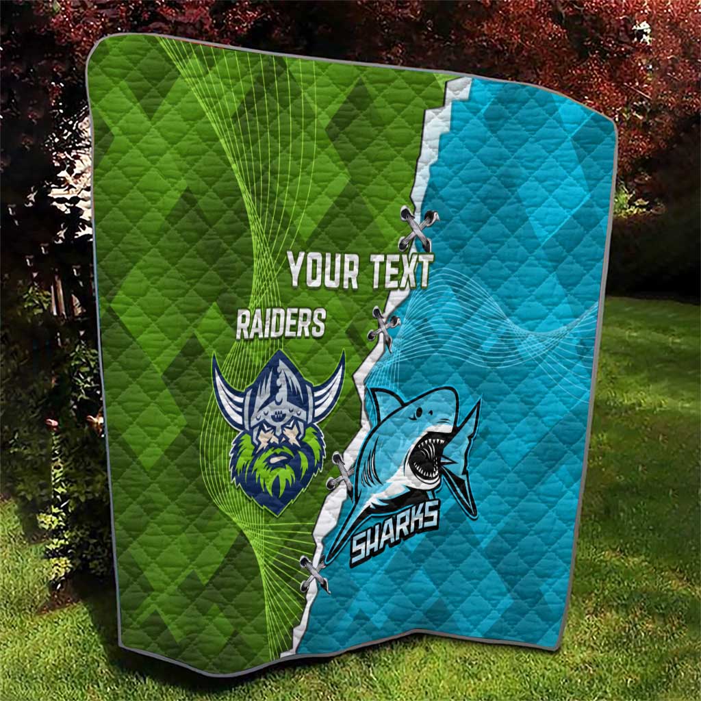 Personalised Sharks And Raiders Rugby Quilt Sporty Style