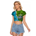 Personalised Sharks And Raiders Rugby Raglan Cropped T Shirt Sporty Style