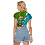 Personalised Sharks And Raiders Rugby Raglan Cropped T Shirt Sporty Style
