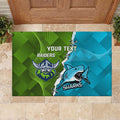 Personalised Sharks And Raiders Rugby Rubber Doormat Sporty Style
