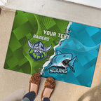 Personalised Sharks And Raiders Rugby Rubber Doormat Sporty Style