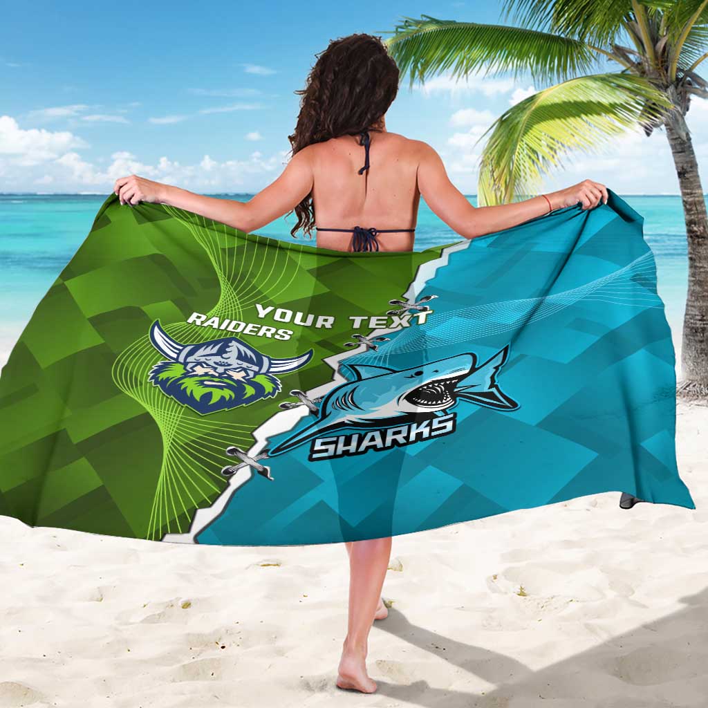 Personalised Sharks And Raiders Rugby Sarong Sporty Style