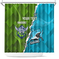 Personalised Sharks And Raiders Rugby Shower Curtain Sporty Style