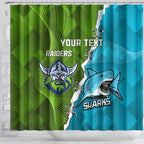 Personalised Sharks And Raiders Rugby Shower Curtain Sporty Style