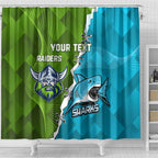 Personalised Sharks And Raiders Rugby Shower Curtain Sporty Style