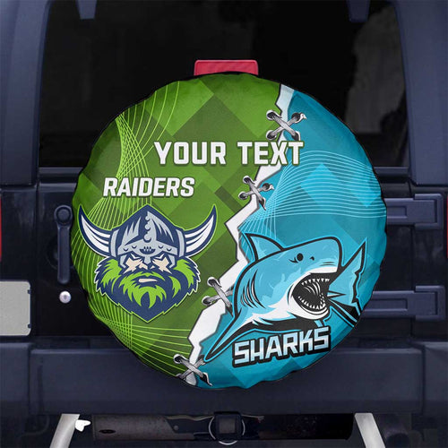 Personalised Sharks And Raiders Rugby Spare Tire Cover Sporty Style