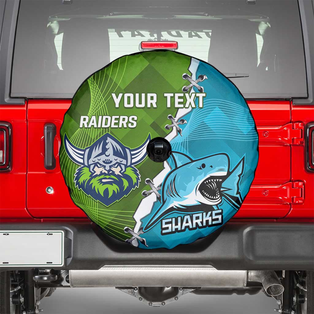 Personalised Sharks And Raiders Rugby Spare Tire Cover Sporty Style