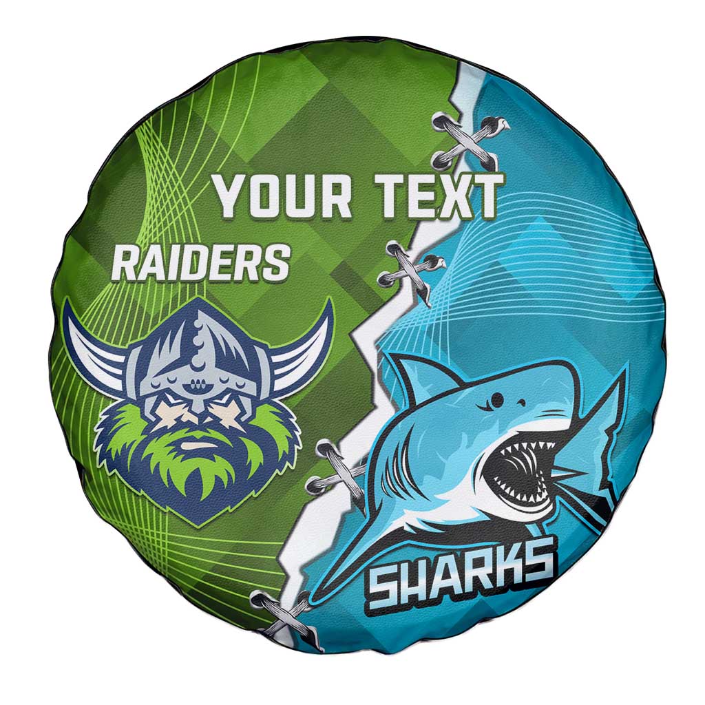 Personalised Sharks And Raiders Rugby Spare Tire Cover Sporty Style
