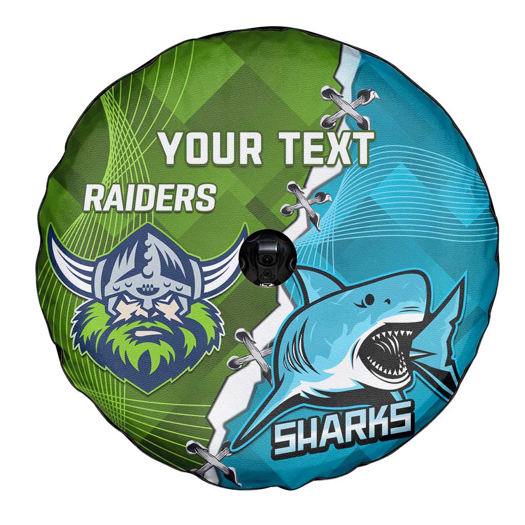 Personalised Sharks And Raiders Rugby Spare Tire Cover Sporty Style
