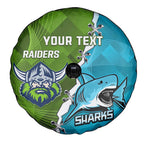 Personalised Sharks And Raiders Rugby Spare Tire Cover Sporty Style