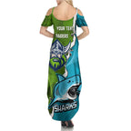 Personalised Sharks And Raiders Rugby Summer Maxi Dress Sporty Style
