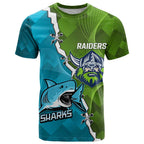 Personalised Sharks And Raiders Rugby T Shirt Sporty Style