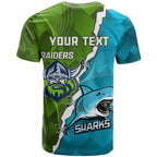 Personalised Sharks And Raiders Rugby T Shirt Sporty Style