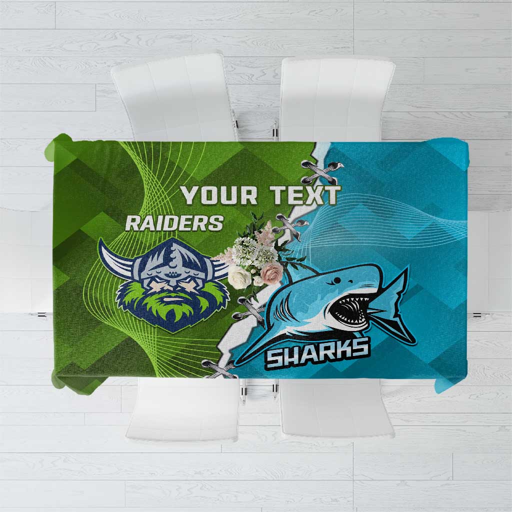 Personalised Sharks And Raiders Rugby Tablecloth Sporty Style