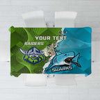 Personalised Sharks And Raiders Rugby Tablecloth Sporty Style