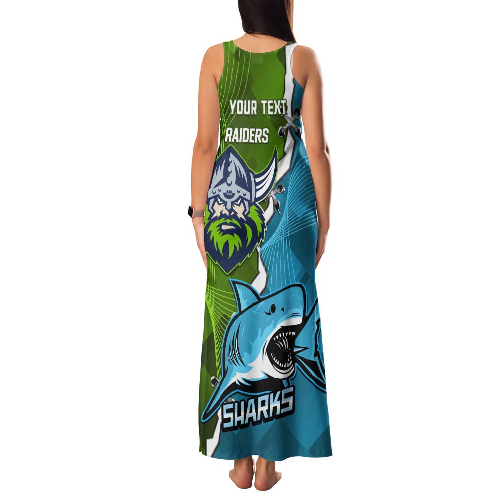 Personalised Sharks And Raiders Rugby Tank Maxi Dress Sporty Style