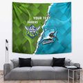 Personalised Sharks And Raiders Rugby Tapestry Sporty Style