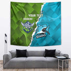 Personalised Sharks And Raiders Rugby Tapestry Sporty Style