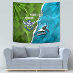 Personalised Sharks And Raiders Rugby Tapestry Sporty Style