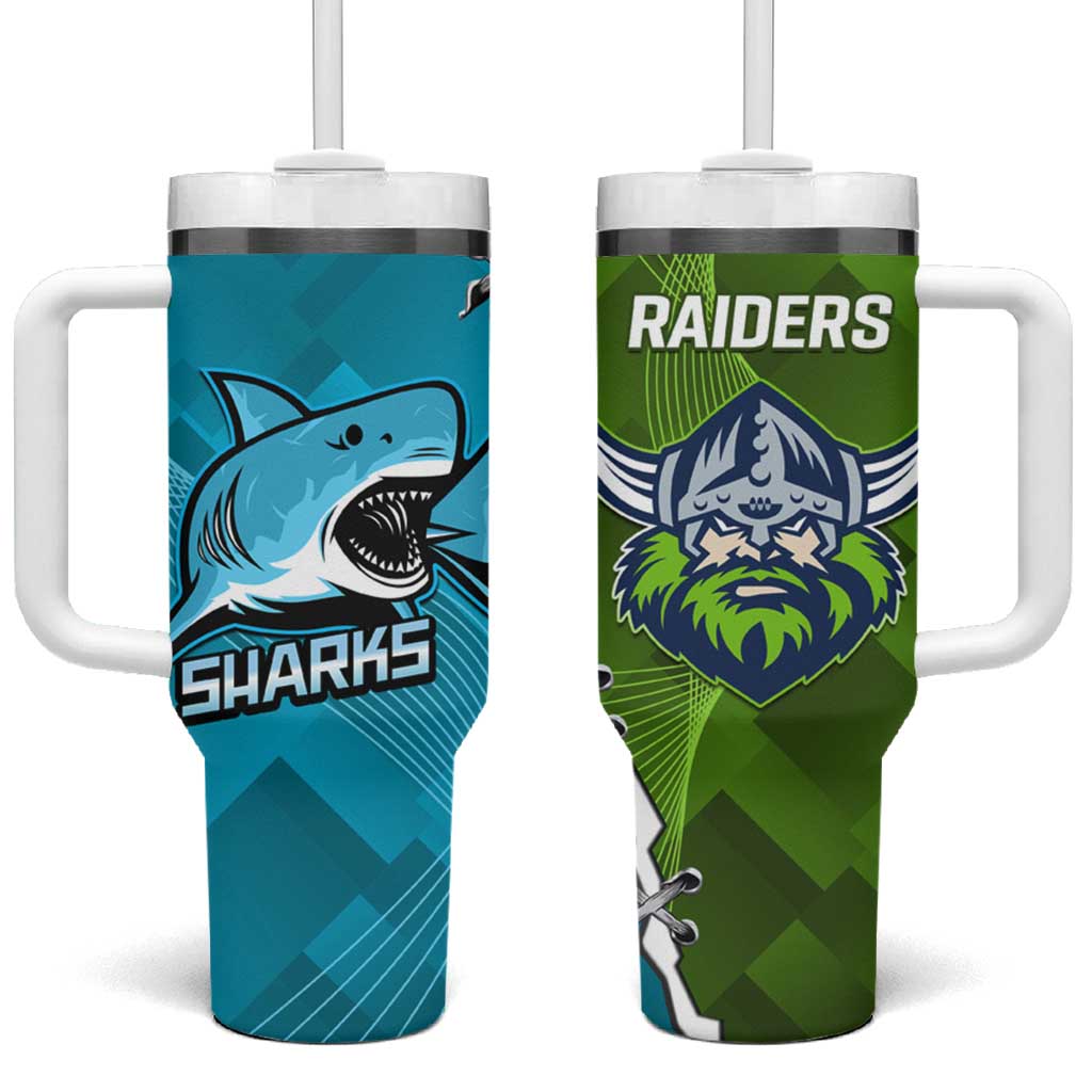 Sharks And Raiders Rugby Tumbler With Handle Sporty Style