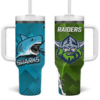 Sharks And Raiders Rugby Tumbler With Handle Sporty Style