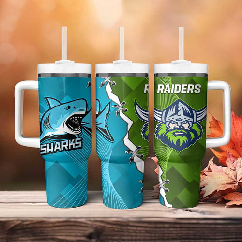 Sharks And Raiders Rugby Tumbler With Handle Sporty Style