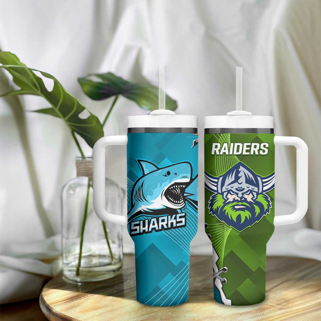 Sharks And Raiders Rugby Tumbler With Handle Sporty Style