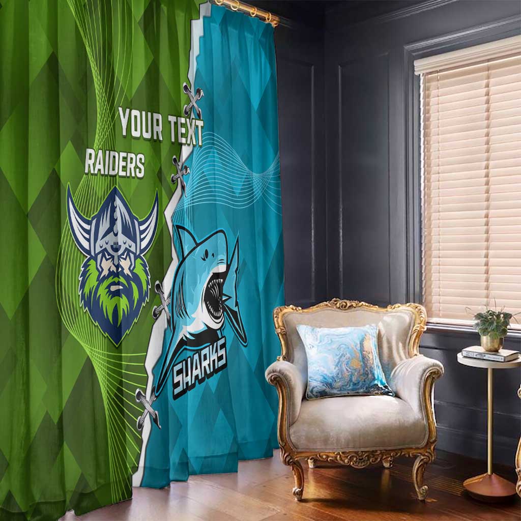 Personalised Sharks And Raiders Rugby Window Curtain Sporty Style