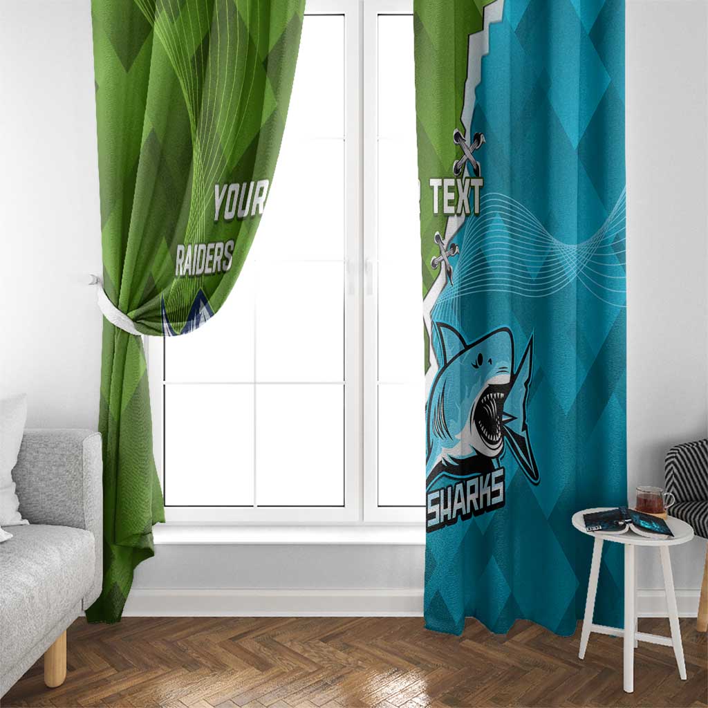 Personalised Sharks And Raiders Rugby Window Curtain Sporty Style