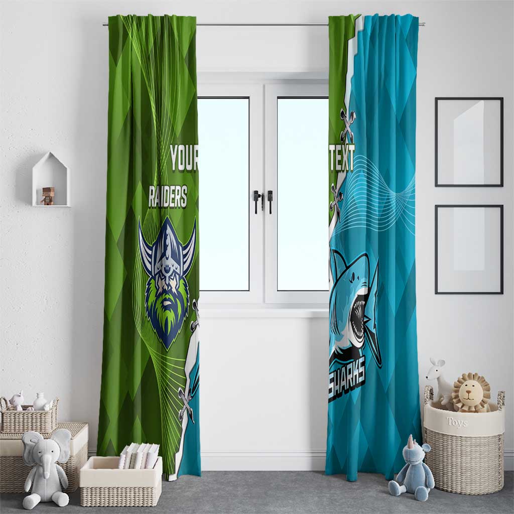 Personalised Sharks And Raiders Rugby Window Curtain Sporty Style