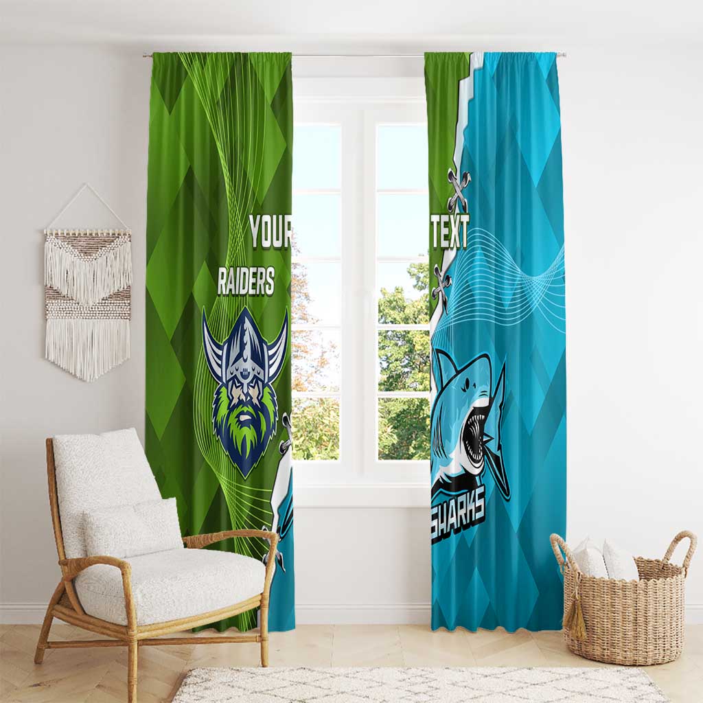 Personalised Sharks And Raiders Rugby Window Curtain Sporty Style