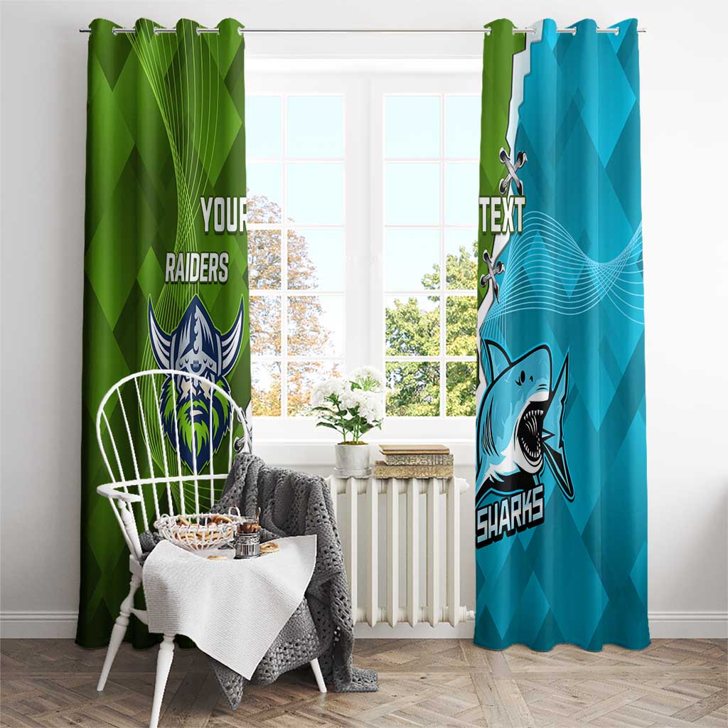 Personalised Sharks And Raiders Rugby Window Curtain Sporty Style