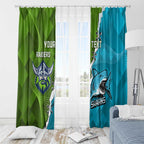 Personalised Sharks And Raiders Rugby Window Curtain Sporty Style