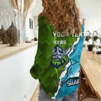 Personalised Sharks And Raiders Rugby Women Casual Shirt Sporty Style