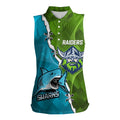 Personalised Sharks And Raiders Rugby Women Sleeveless Polo Shirt Sporty Style