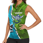 Personalised Sharks And Raiders Rugby Women Sleeveless Polo Shirt Sporty Style